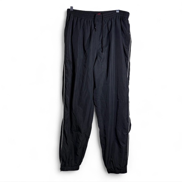 Y2K X Tek Gear Black Windbreaker Track Nylon Pants Men's Size Medium - Picture 1 of 6